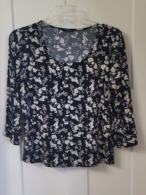 Papermoon Womens 3/4 Sleeve Top Size XL
